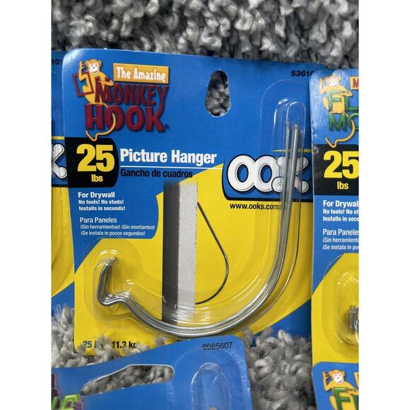 7 Pack OOK Monkey Hook Flush Mount Picture Hangers Home Improvement New - Picture 5 of 9